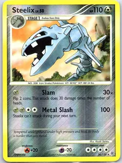Steelix 38/130 Reverse Holo Diamond and Pearl - Pokemon Card - LP - Image 1