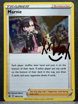 Pokemon Marnie SWSH120 Sword & Shield Black Star Promo Holo Card NM - Image 1