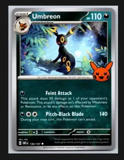 Umbreon - Trick or Trade 2024 - Obsidian Flames OBF 130/197 Pokemon Card - Image 1