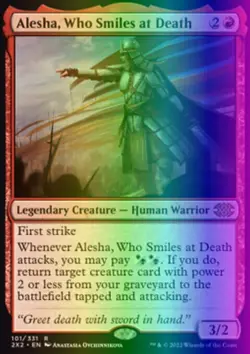 MTG Alesha, Who Smiles at Death (101/603) Double Masters 2022 NM FOIL - Image 1