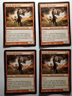 Mtg Akoum Battlesinger NM/LP x4 - Worldwake - Image 1