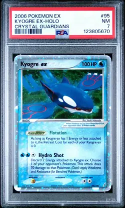 2006 POKEMON EX CRYSTAL GUARDIANS #95 KYOGRE EX-HOLO PSA 7 - Image 1
