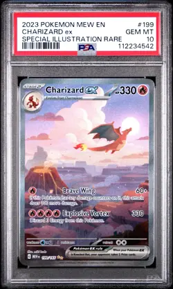 2023 POKEMON MEW EN-151 SPECIAL ILLUSTRATION RARE #199 CHARIZARD EX PSA 10 - Image 1