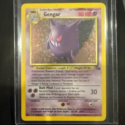 Pokemon Gengar 5/62 Fossil Holo Card 1999 WOTC Unlimited NM TCG - Image 1