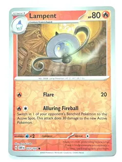 Lampent 037/197 Reverse Holo Common - Obsidian Flames Pokemon TCG - Near Mint NM - Image 1