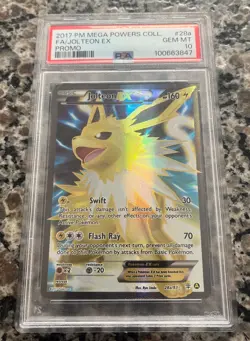 2017 Pokemon Mega Powers Collection Promo #28A PSA 10 FA/Jolteon EX - Image 1