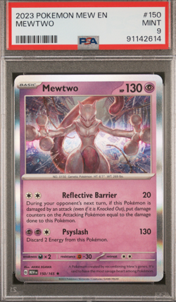 2023 Pokemon Mew EN Mewtwo 150/165 Sv: Scarlet & Violet 151 Holo PSA 9 - Image 1