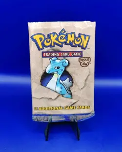 Pokemon Fossil Set EMPTY Booster Pack Lapras Artwork Vintage Packet WOTC 1999 #2 - Image 1