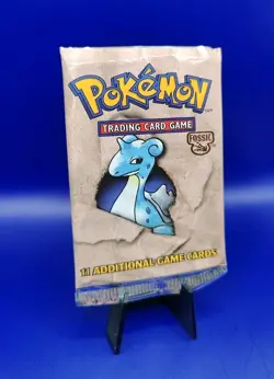 Pokemon Fossil Set EMPTY Booster Pack Lapras Artwork Vintage Packet WOTC 1999 #2 - Image 2