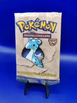 Pokemon Fossil Set EMPTY Booster Pack Lapras Artwork Vintage Packet WOTC 1999 #2 - Image 3