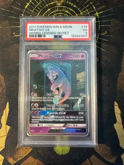 Pokemon Mewtwo GX 78/73 Shining Legends Secret Rare PSA 3 - Image 1