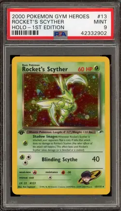 Pokemon Rocket's Scyther Gym Heroes 1st Edition Holo Rare #13 PSA 9 Mint - Image 1