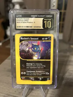 Rocket's Sneasel # 5 Best of Game PROMO Pokemon CGC PRISTINE 10 MINT! 🔥🔥 - Image 3