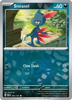 Pokemon TCG - Sneasel (Master Ball Pattern) - SV: Prismatic Evolutions (PRE) - Image 1