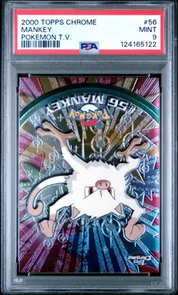 2000 TOPPS CHROME POKEMON T.V. #56 MANKEY PSA 9 - Image 1