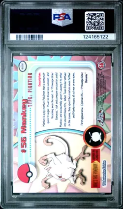2000 TOPPS CHROME POKEMON T.V. #56 MANKEY PSA 9 - Image 2