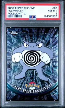 2000 TOPPS CHROME POKEMON T.V. #62 POLIWRATH PSA 8 - Image 1