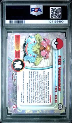 2000 TOPPS CHROME POKEMON T.V. #3 VENUSAUR PSA 8 - Image 2