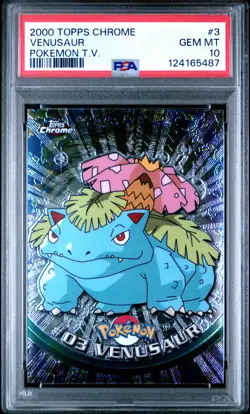 2000 TOPPS CHROME POKEMON T.V. #3 VENUSAUR PSA 10 - Image 1