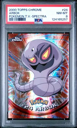 2000 TOPPS CHROME POKEMON T.V. SPECTRA #24 ARBOK PSA 8 - Image 1