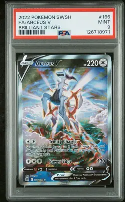 2022 POKEMON SWORD & SHIELD BRILLIANT STARS #166 FA/ARCEUS V PSA 9 **FREE SHIP** - Image 1