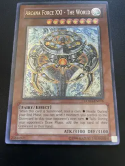 Yugioh Arcana Force XXI - The World LODT-EN016 Ultimate Rare Near Mint - Image 1