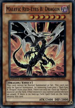 Malefic Red-Eyes B. Dragon Ltd Ed Super Rare MPV2-EN001 Yu-Gi-Oh! - Image 1