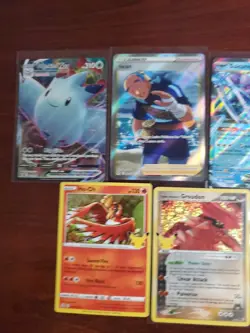 Pokemon 5 Card Lot Holos EX, V And Rare Cards , Great Value Set Building Lot14 - Image 2