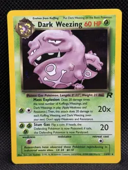 Dark Weezing Holo 14/82 Team Rocket 2000 WOTC Vintage Pokemon Card NM - Image 1