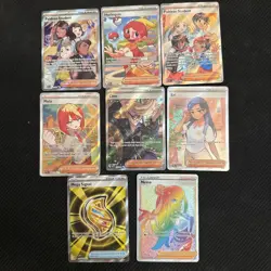 Pokemon Full Art Trainer / Supporter Card Lot Of 8 Cards Nessa, Mela, Eri, Etc. - Image 1