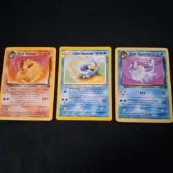 Pokemon Card Lot Light Vaporeon Dark Vaporeon Dark Flareon Vintage Lot - Image 1