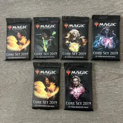 6X Magic the Gathering CORE SET 2019 Booster Packs - 6 Sealed 15 Cards per Pack - Image 1