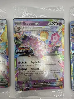 Prismatic Evolutions Full Set Of 5 Stamped Surprise Box Promo Cards EACH SEALED - Image 3