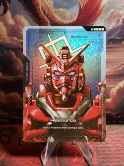 Gundam TCG Card Game Dual Impact Foil Resource GD02 C+ R-013 Red Gundam - Image 1