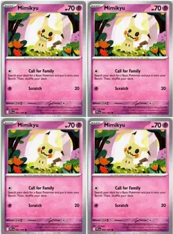 Mimikyu 042/094 - Phantasmal Flames - Pokemon Card Lot x 4 Playset - Image 1