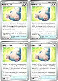 Snorlax Doll 175/182 - Paradox Rift - Pokemon Trainer Card Lot x4 - Playset - Image 1
