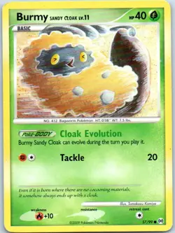 Burmy 2009 57/99 Common Pokemon Trading Card Regular - Image 1