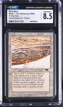 STRIP MINE Tower Antiquities Rare CGC 8.5 Vintage MTG [Nostalgium] - Image 1