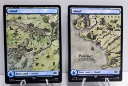 X 2 MTG Magic Lord of the Rings LTR Extended Art Land 274 & 275 LP - Image 1