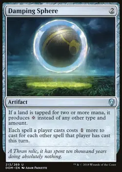 MTG Magic the Gathering Damping Sphere (213/296) Dominaria NM - Image 1