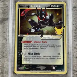 Pokemon Celebrations Black Star Promo Greninja Gold Star #144 PSA 8 - Image 3