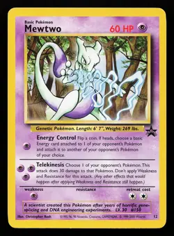 Mewtwo 12 WOTC Black Star Promo Pokemon Card - Image 1