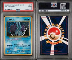 2000 Pokemon Japanese Neo 3 Suicune #245 Holo Rare - PSA 9 MINT - Image 1