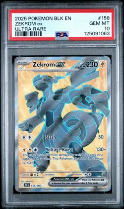 2025 POKEMON BLK EN-BLACK BOLT ULTRA RARE #158 ZEKROM EX PSA 10 - Image 1