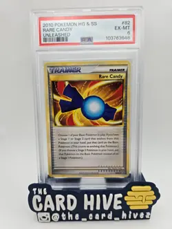 2010 Pokemon Heart Gold & Soul Silver Rare Candy Unleashed PSA 6 - Image 1