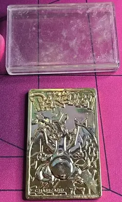 1999 Pokemon Charizard Gold Bar Burger King 23K Plated Limited Edition - Image 1