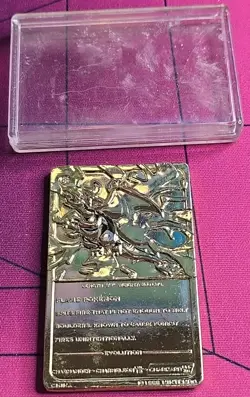 1999 Pokemon Charizard Gold Bar Burger King 23K Plated Limited Edition - Image 2