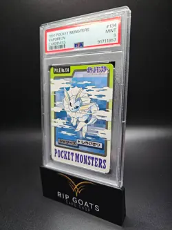 1997 Pocket Monsters Vaporeon #134 Bandai Carddass Vending PSA 9 MINT - Image 1