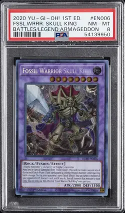 2020 YU-GI-OH! BATTLES OF LEGEND: ARMAGEDDON FOSSIL WARRIOR SKULL KING PSA 8 - Image 1
