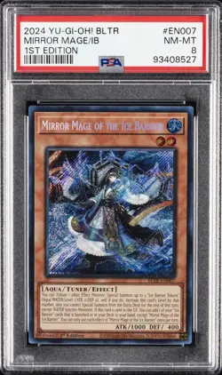 2024 YU-GI-OH! 1ST ED #EN007 MIRROR MAGE OF THE ICE BARRIER PSA 8 - Image 1